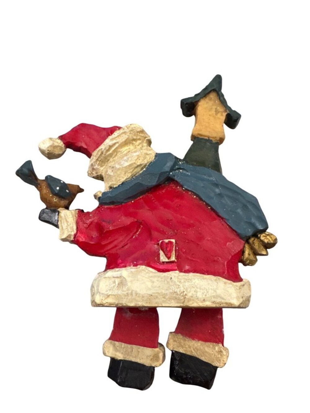 Kurt S Adler Snowtown Sitting Santa With Bird Dangling Legs Shelf Sitter w/Box - Picture 2 of 14